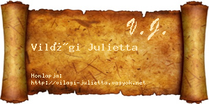 Világi Julietta névjegykártya